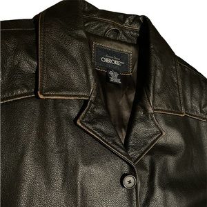Vintage Leather Button-front Blazer/Jacket